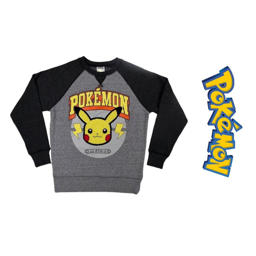 Pokémon | Gray and Black Pikachu Pokemon Sweater | Size 7/8